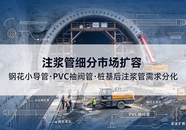 石棉注浆管细分市场扩容，隧道钢花小导管、PVC 袖阀管、桩基后注浆管需求分化